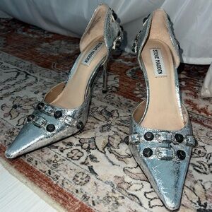 Silver Metallic Steve Madden Heels